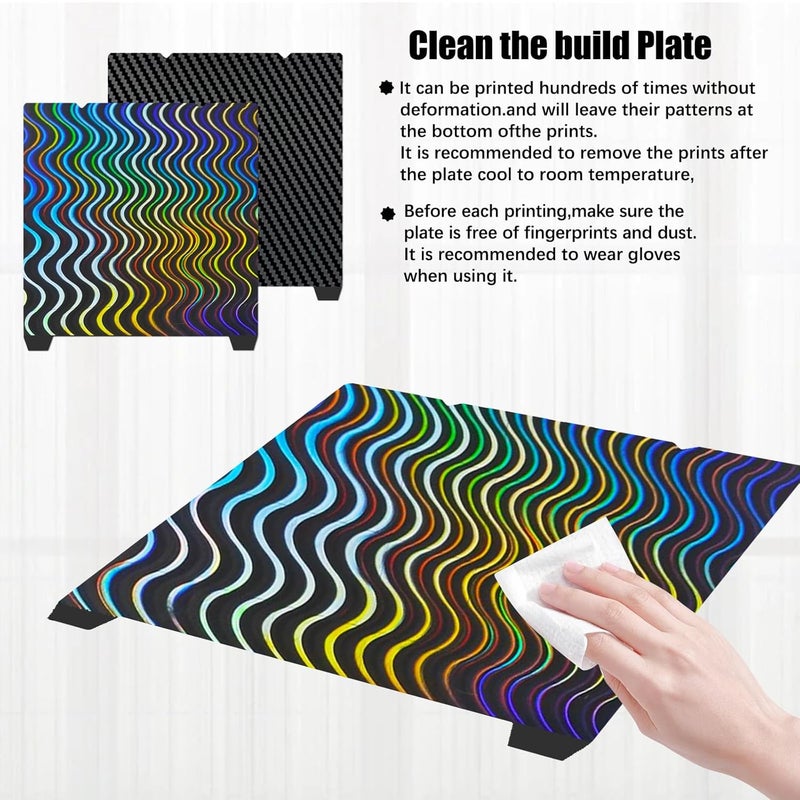 Wefuit JUUPINE Upgraded Wave Line+Carbon Fiber PET Build Plate for K1C/K1/Ender 3 V3/Ender 3 V3 KE/Ender V3 SE/Ender 5 S1/Ender 3 S1 Pro/Ender 3 S1,235X235mm Spring Steel Sheet Plate 3D Printer Platforms. - Image 4